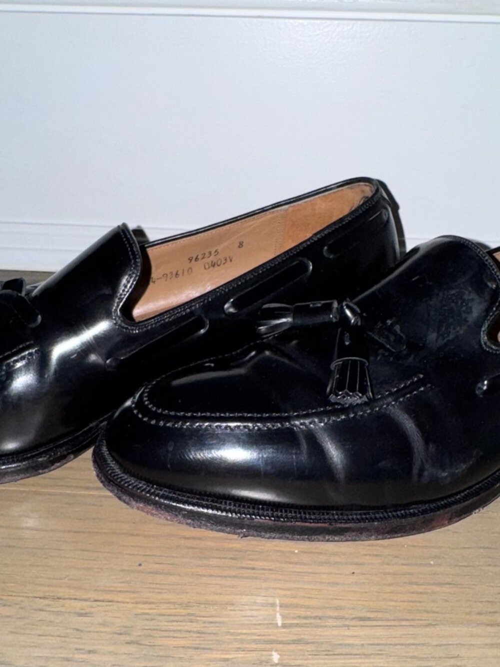 Johnston & Murphy Men's Black Leather Tassel Loafers, Size 11, Great Condition - Picture 6 of 9